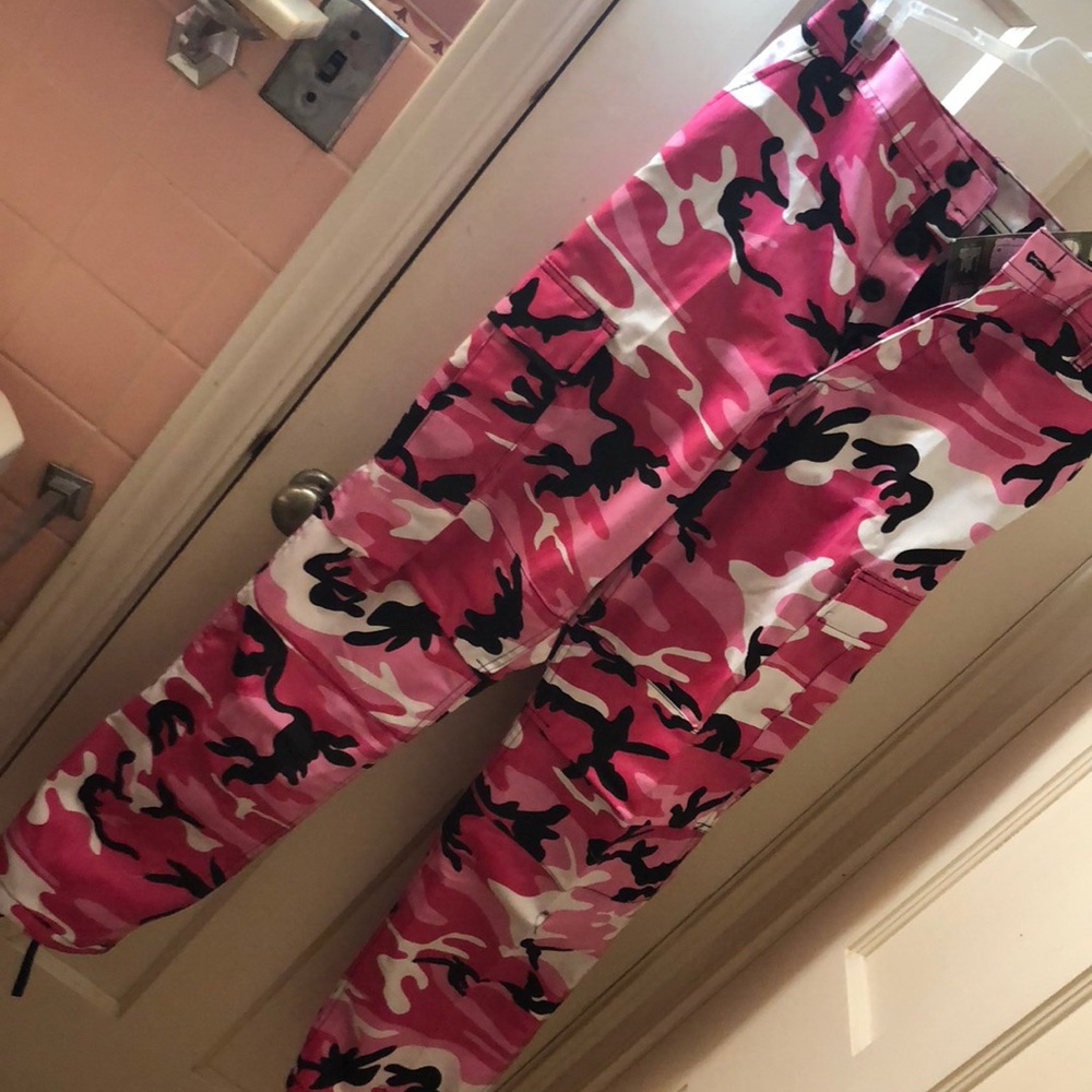 SMALL Pink Camo Pants